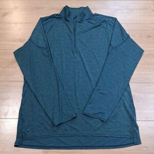 NRS Silkweight Baja Sun Shirt Mens XL Blue Long Sleeve 1/4 Zip UPF Performance